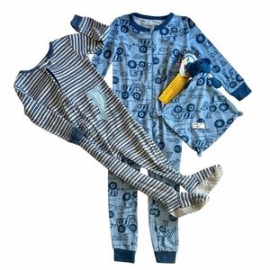 Blue and Gray Kids Pajama Set